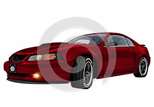Ford Mustang Car Red Vector