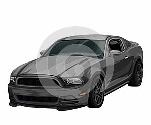 Ford Mustang Car Vector Gray photo