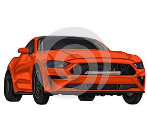 Ford Mustang Car Vector Illustration