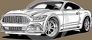 Ford Mustang Custom vector graphic