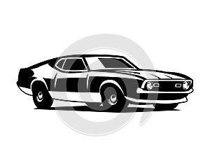 Ford mustang mach 1 car silhouette vector isolated on white background. photo