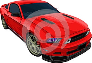 Ford Mustang realistic vector 2 photo