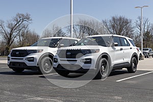 Ford Police Interceptor on display. Ford offers the Police Interceptor with a 3.0L EcoBoost twin-turbocharged V6 engine