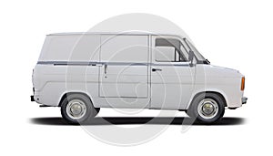 Ford Transit classic van side view isolated on white background
