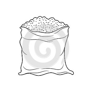 Sack Of Rice hand drawn vector Illustration