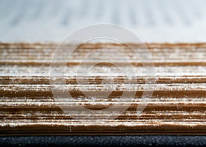 Fore edge of a an open book