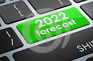 2022 forecast button on keyboard, 3D rendering