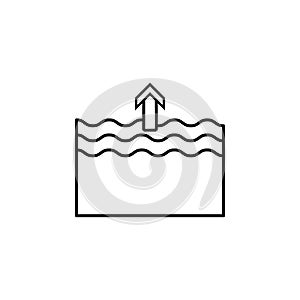 forecast, high, tide line icon on white background