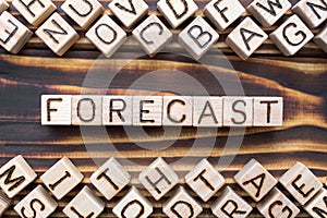 forecast wooden cubes with letters