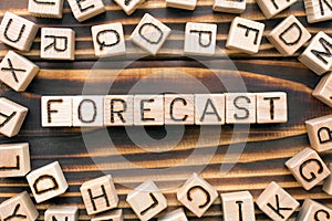 forecast wooden cubes with letters