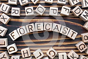 forecast wooden cubes with letters