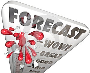 Forecast Word Thermometer Future Finance Budget Earnings Great E
