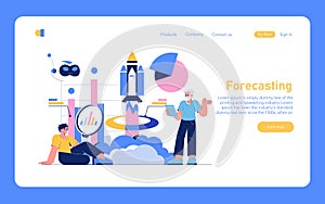 Forecasting. Flat Vector Illustration