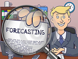 Forecasting through Magnifier. Doodle Design.