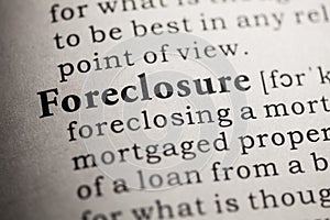 Definition of the word foreclosure