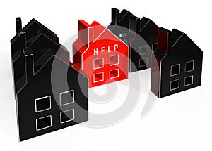 Foreclosure Help Icon Means Assistance To Stop A Property Foreclosing - 3d Illustration