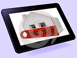 Foreclosure House Tablet Shows Repayments Stopped And Repossession By Lender photo