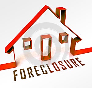 Foreclosure Notice Icon Means Warning That Property Will Be Repossessed - 3d Illustration photo