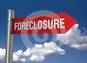 Foreclosure road sign