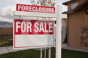 Foreclosure For Sale Real Estate Sign photo