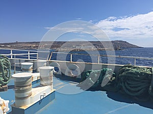 Foredeck on an inter island ferry