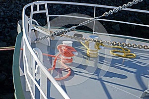 Foredeck of a work boat