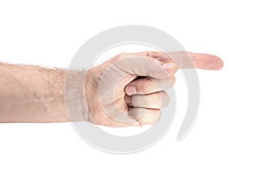 Forefinger of the left hand