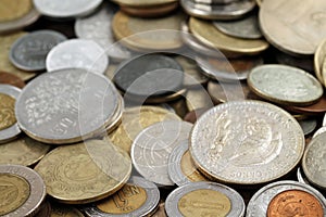 Foreign Coins Close Up