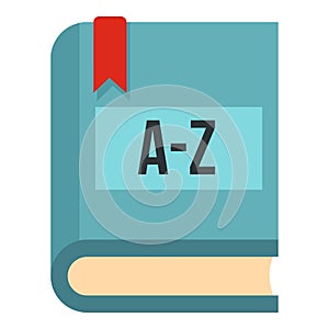 Foreign language dictionary icon, flat style