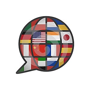 Foreign language translation creative icon logo vector