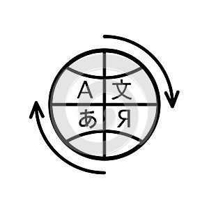 Foreign language translation creative icon logo vector