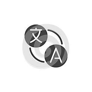 Foreign language translation vector icon