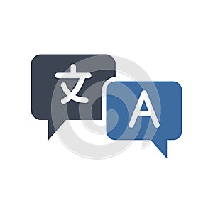 Foreign language vector line icon. Online translation vector symbol. Multilingual online translator