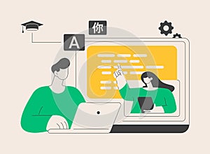 Foreign language workshop abstract concept vector illustration.