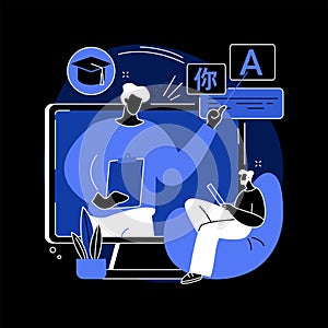 Foreign language workshop abstract concept vector illustration.