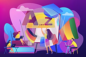 Foreign language workshop concept vector illustration.