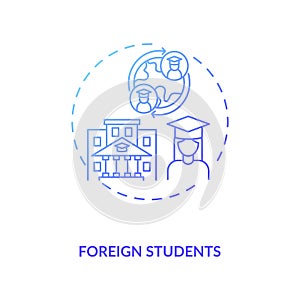 Foreign students concept icon