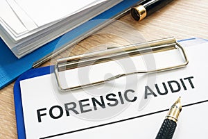 Forensic audit and financial documents.