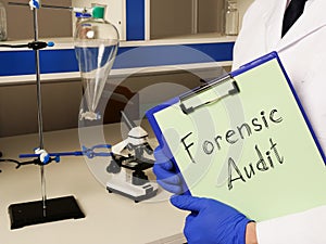 Forensic audit is shown on the conceptual photo using the text