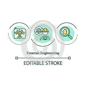 Forensic engineering concept icon