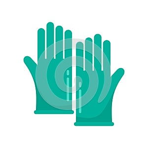 Forensic lab gloves icon, flat style