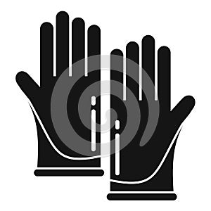 Forensic lab gloves icon, simple style