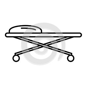 Forensic laboratory cart desk icon, outline style
