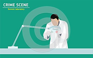 Forensic laboratory. Flat illustration