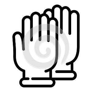 Forensic laboratory gloves icon, outline style