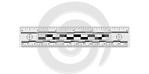 Forensic ruler for measuring crime evidence