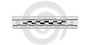 Forensic ruler for measuring crime evidence photo