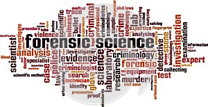 Forensic science word cloud