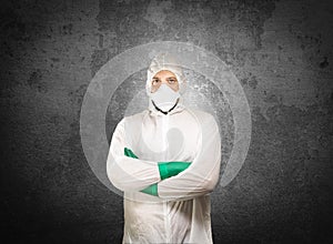 Forensics in protective clothing photo