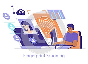 Forensics Technologys. Flat Vector Illustration